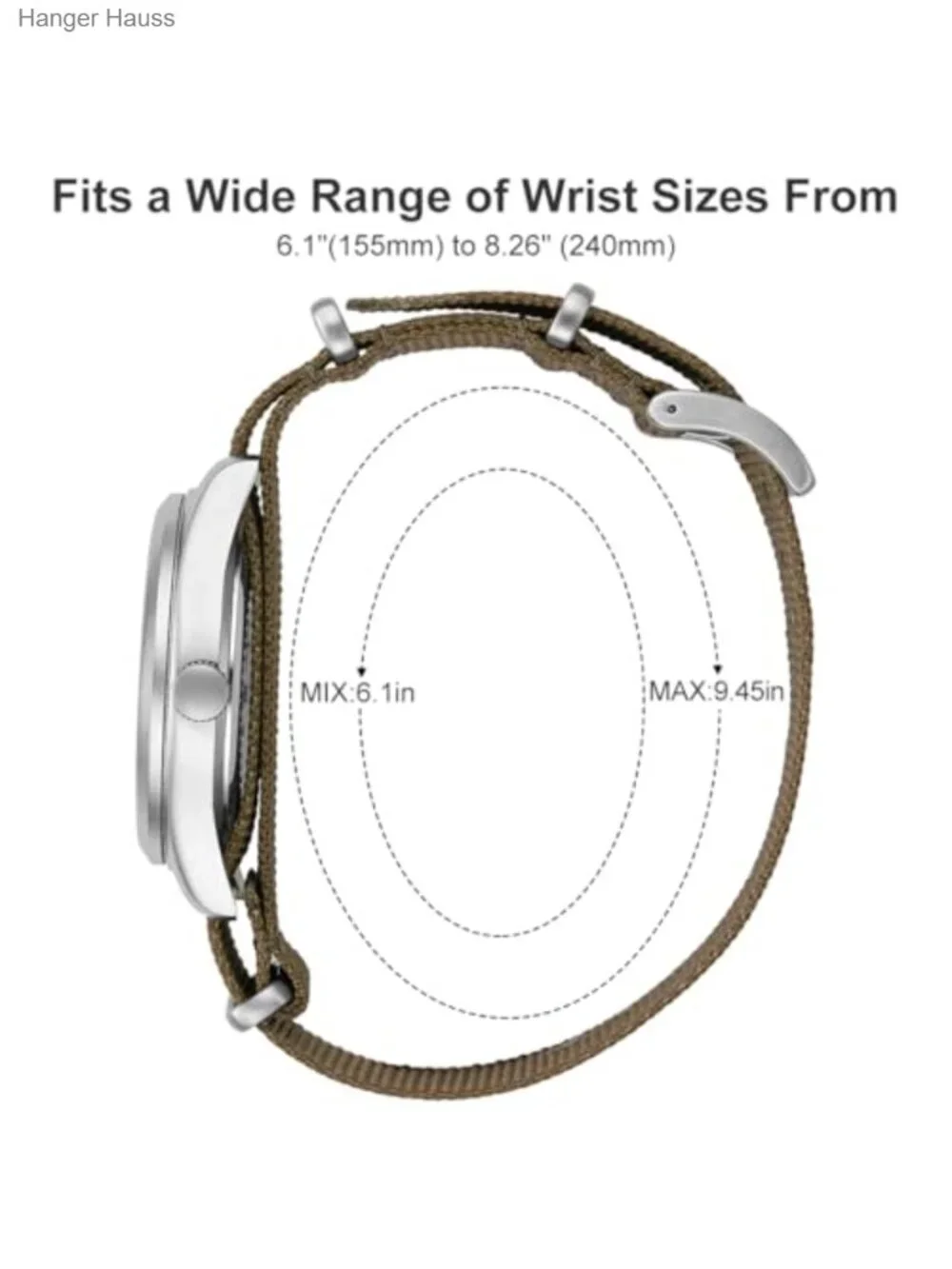 Men's Military Time Nylon Strap Watch, Japanese Quartz, Easy Read Dial, Glowing